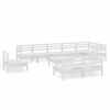 vidaXL 10-delige Loungeset massief grenenhout wit