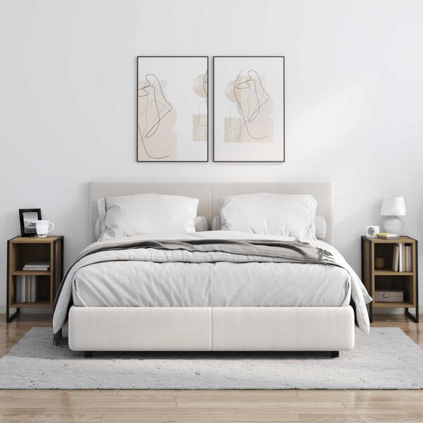 vidaXL Nachtkastje Ambachtelijk eiken 39.5 x 30 x 50 cm Bewerkt hout