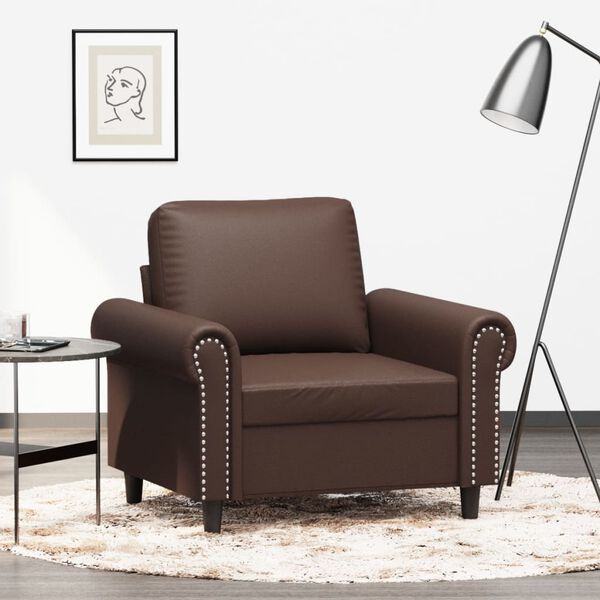 vidaXL Fauteuil 60 cm kunstleer bruin
