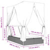 vidaXL Ligbed tweepersoons met dak en gordijn poly rattan lichtgrijs