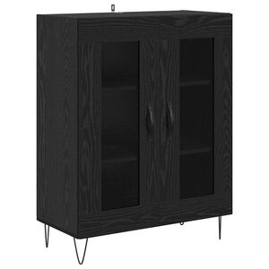 vidaXL Dressoir Zwart Eiken 69,5 x 34 x 90 cm Bewerkt hout