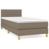 vidaXL Boxspring met matras stof taupe 100x200 cm