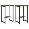 vidaXL Barkruk 2 pcs Gerookt eiken 40 x 32 x 64 cm Bewerkt hout