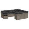 vidaXL 11-delige Loungeset met kussens poly rattan grijs