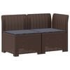 vidaXL Tweedelige Tuinbank met Kussens Rattan Look PP Bruin