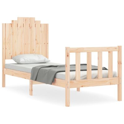 vidaXL Bedframe met hoofdbord massief hout