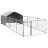 vidaXL Hondenkennel met ren 6x2x1,5 m gegalvaniseerd staal