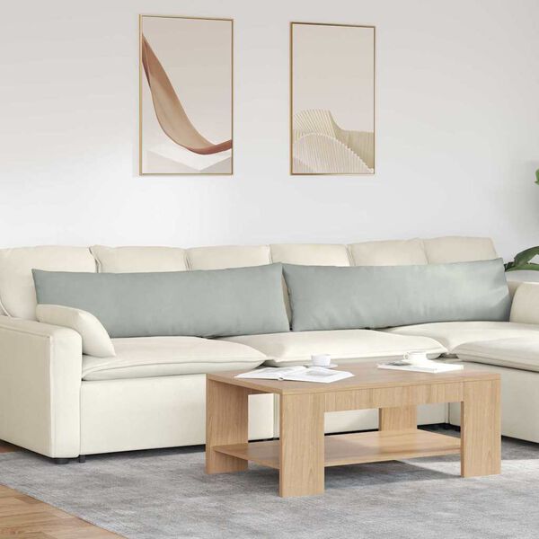 vidaXL Sofa Kussens 2 stuks Lichtgrijs 145 x 40 cm Cordstof