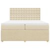 vidaXL Boxspring met matras stof cr&egrave;mekleurig 200x200 cm
