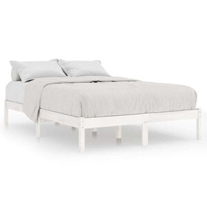 vidaXL Bedframe massief grenenhout wit 140x190 cm
