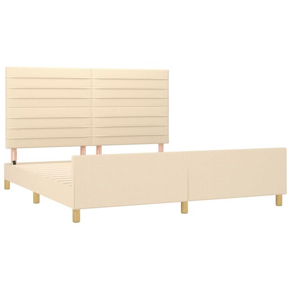 vidaXL Bedframe zonder matras stof cr&egrave;mekleurig 160x200 cm