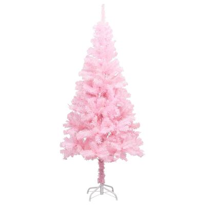 vidaXL Kunstkerstboom met verlichting en standaard 150 cm PVC roze