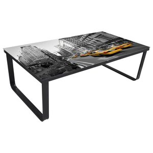 vidaXL Salontafel met glazen tafelblad rechthoekig