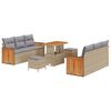 vidaXL Tuinbankenset met kussen 9 pcs Beige en Licht Grijs