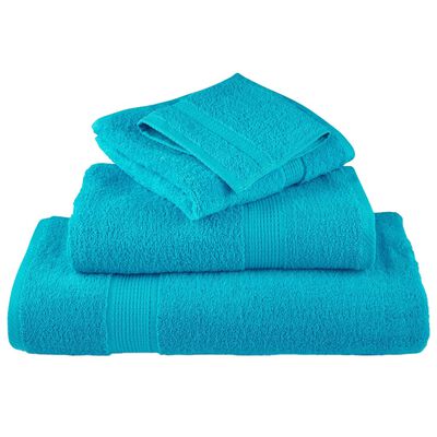 vidaXL 6-delige Handdoekenset 600 g/m² 100% katoen turquoise