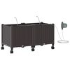 vidaXL Tuin Pot met Irrigatie en Wielen 2 st Bruin 80 x 40 x 43,5 cm