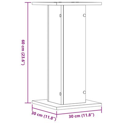 vidaXL Plantenstandaards 2 st 30x30x60 cm bewerkt hout zwart