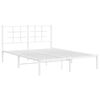 vidaXL Bedframe met hoofdbord metaal wit 140x200 cm