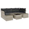 vidaXL Tuin Sofa Set 7 st Lichtgrijs poly rattan