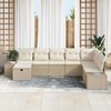 vidaXL Tuin Sofa Set met kussen 8 pcs Beige Poly riet