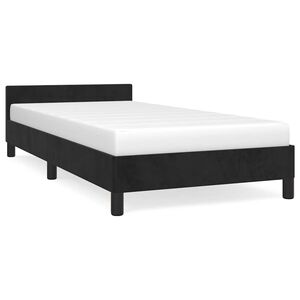 vidaXL Bedframe met hoofdeinde zonder matras 90x190 cm fluweel zwart