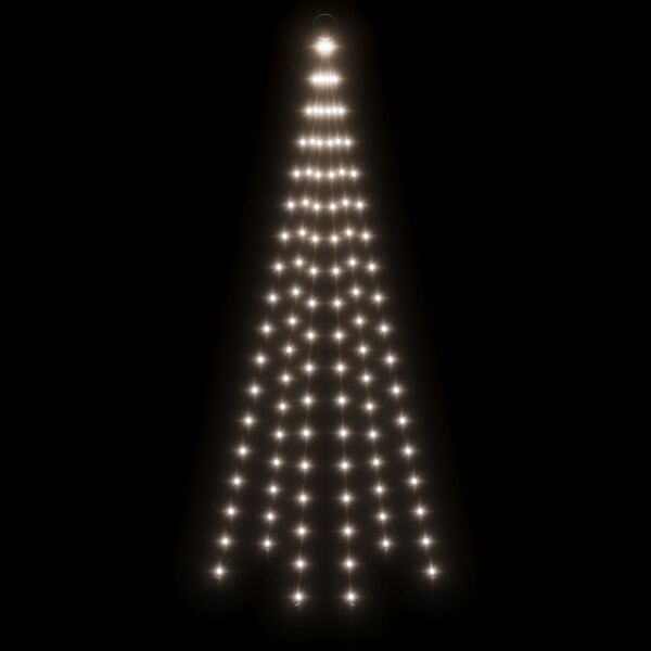 vidaXL Vlaggenmast kerstboom 108 LED's koudwit 180 cm