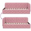 vidaXL Hoekbedframe met hoofdeinde Roze 90 x 200 cm Fluweel