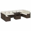vidaXL Tuin Sofa Set met kussen met kussen 11 pcs Bruin Poly Rattan