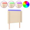 vidaXL Hoofdbord LED 93x16x118/128 cm stof cr&egrave;mekleurig