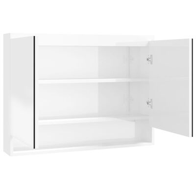 bibliotheek alleen discretie vidaXL Badkamerkast met spiegel 80x15x60 cm MDF glanzend wit online kopen |  vidaXL.be