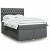 vidaXL Boxspring met matras stof donkergrijs 140x200 cm