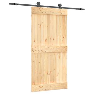 vidaXL Schuifdeur 100 x 210 cm Massief Grenenhout (Niet-Behandeld)