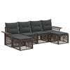 vidaXL Tuinbankenset 6 st Grijs poly rattan
