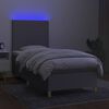 vidaXL Boxspring met matras en LED stof lichtgrijs 80x200 cm
