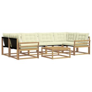 vidaXL Buiten bankenset 7 pcs Wit en cr&egrave;mekleurig 79 x 79 x 37 cm