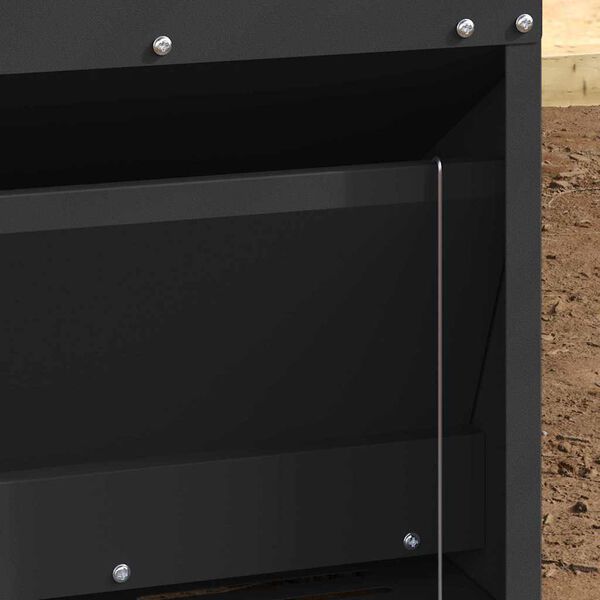 vidaXL Kippen Treadle Voeder Zwart 33 x 42 x 40 cm Koudgewalst Staal