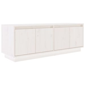 vidaXL Tv-meubel 110x34x40 cm massief grenenhout wit