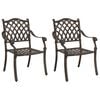 vidaXL Tuinstoel 2 pcs Brons 56 x 55 x 92.5cm Aluminium
