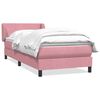 vidaXL Boxspring met matras fluweel roze 100x210 cm