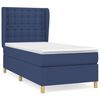 vidaXL Boxspring met matras stof blauw 90x190 cm