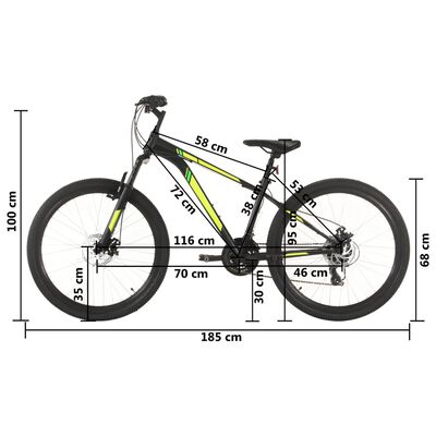 een keer Erfenis Geboorteplaats vidaXL Mountainbike 21 versnellingen 27,5 inch wiel 38 cm frame zwart  online kopen | vidaXL.be