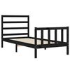 vidaXL Bedframe met hoofdbord massief hout zwart 100x200 cm