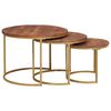 vidaXL Nest Koffietafels 3 st Honingbruin 54 x 54 x 40 cm