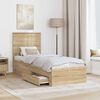 vidaXL Bedframe Sonoma Eiken en Zilver 70 x 190 cm Bewerkt hout