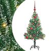 vidaXL Kunstmatige Kerstboom Sneeuw Gevlochten met LED Licht 120 cm