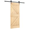 vidaXL Schuifdeur Naturel en Zwart 85 x 210 cm Massief Grenenhout