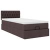vidaXL Ottoman bed met matras 80x200cm stof donkerbruin