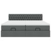 vidaXL Ottoman bed met matrassen 200x200cm stof donkergrijs