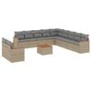 vidaXL 12-delige Loungeset met kussens poly rattan beige