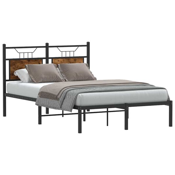 vidaXL Bedframe zonder matras hout gerookt eikenkleurig 120x190 cm